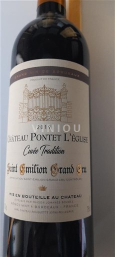 Bordeaux Saint-Émilion Grand Cru Château Pontet L'Église Tradition 2019