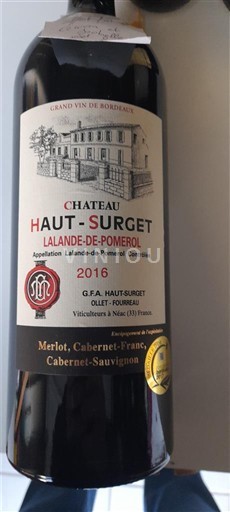 Bordeaux Lalande-de-Pomerol Château Haut-Surget 2016