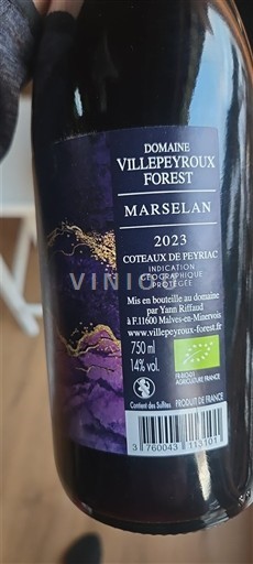 Linguadoca e Rossiglione Coteaux di Peyriac Domaine Villepeyroux Forest Marselan 2023
