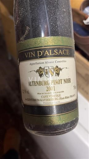 Alsácia Cave Vinicole de Kientzheim-Kaysersberg Altenburg Pinot Noir 2001