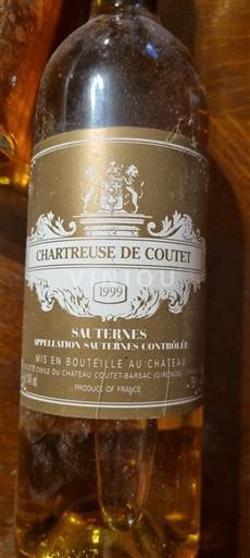 Bordeaux Sauternes Chartreuse de Coutet 1999