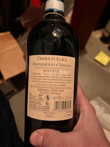 Abruzos Montepulciano d'Abruzzo Terra d'Aligi Riserva 2021