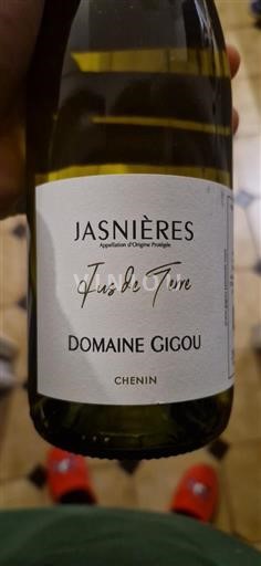 Thung lũng sông Loire Jasnières Domaine Gigou Jus de Terre Không niên vụ