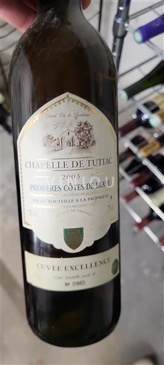 Bordeaux Côtes de Blaye Chapelle de Tutiac Excellence 2003