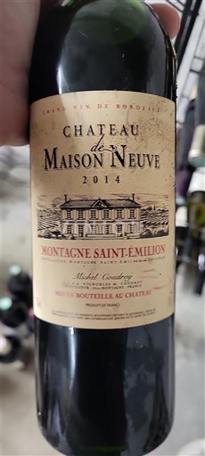 Bordeaux Montagne-Saint-Émilion Château Maison Neuve 2014