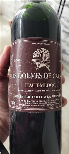 Burdeos Haut-Médoc Les Douves de Carnet 1996