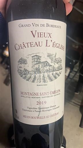 Бордо Монтань-Сент-Емільйон Château Vieux Château L'Église 2019