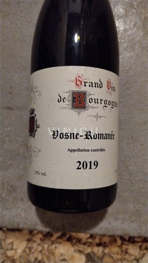 Wines Rouge sec Inconnu 2019 France Burgundy Vosne-Romanée AOC