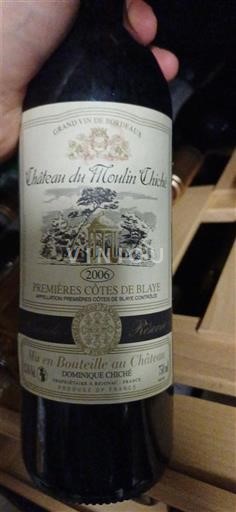 Vinos Rouge sec Réserve Château Moulin Chiche 2006 Francia Burdeos No especificado AOC