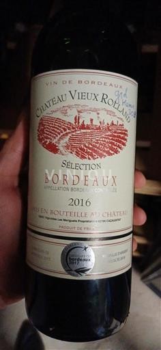 Burdeos Bordeaux Château Vieux Rolland Sélection 2016
