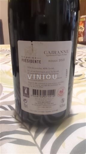 Rhônedalen Cairanne Domaine Présidente Lucrèce 2021