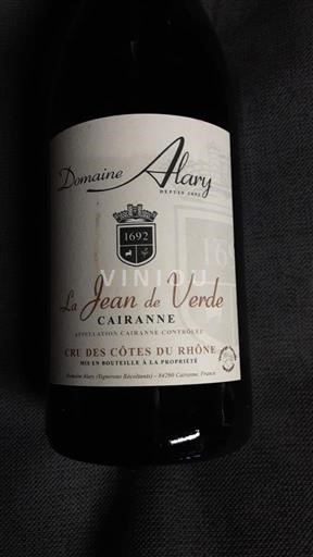 Thung lũng Rhône Cairanne Domaine Alary La Jean de Verde Không niên vụ
