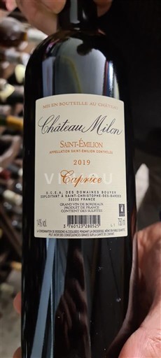 Bordeaux Saint-Émilion Château Milon Caprice 2019