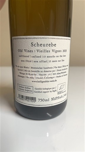 Rheinhessen Weingut Heiligenblut Scheurebe 2023
