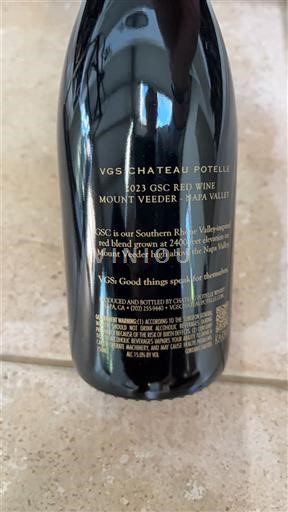 Vùng trồng nho được cấp phép California Mt. Veeder Château VGS Chateau Potelle GSC 2023