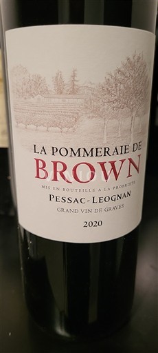Bordeaux Pessac-Léognan Château Brown La Pommeraie de Brown 2020