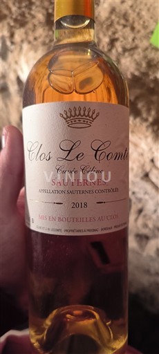 Bordéus Sauternes Clos Le Comte Céline 2018