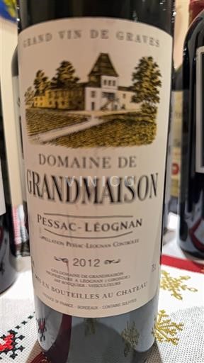 Burdeos Pessac-Léognan Domaine Grandmaison 2012