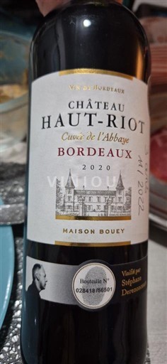 Bordeaux Château Haut-Riot de l'Abbaye 2020