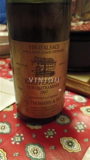 Alsace J.B. Thomann & Fils Kaefferkopf Gewurztraminer 1997