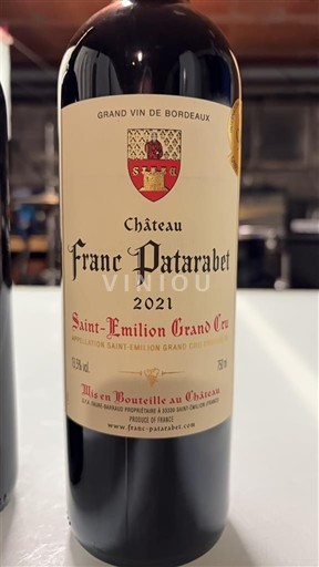 Bordeaux Saint-Émilion Grand Cru Château Franc Patarabet 2021