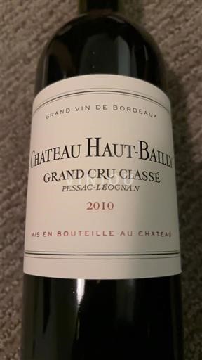 Bordeaux Pessac-Léognan Grand Cru Château Haut-Bailly 2010