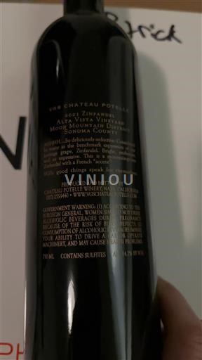 Vùng trồng nho được cấp phép California Mt. Veeder Château Potelle Zinfandel Alta Vista Vineyard 2002