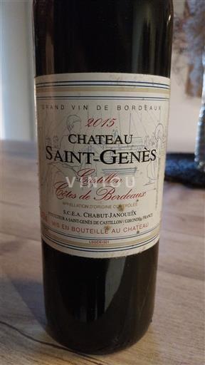 Bordeaux Castillon-côtes-de-bordeaux Château Saint-Genès 2015
