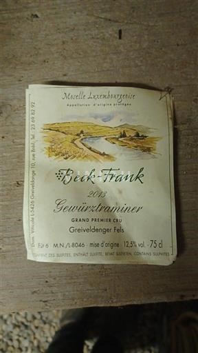 Moselle Luxembourg Beck-Frank Gewürztraminer 2013