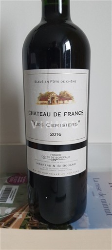 Bordeaux Côtes-de-Bordeaux Château de Francs Les Cerisiers 2016