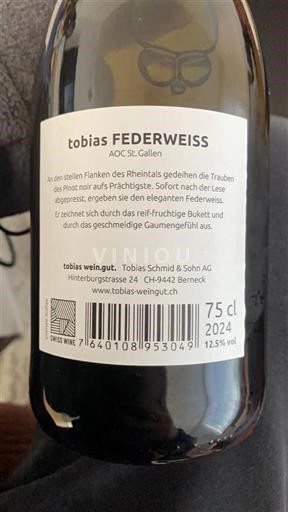 St. Gallen St. Gallen zašciteno vino z oznako porekla Tobias wein.gut FEDERWEISS 2024