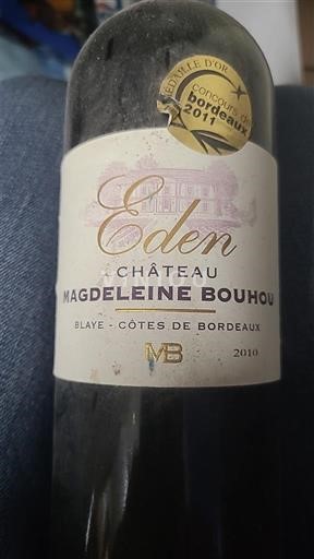 Bordeaux Blaye-Côtes-de-Bordeaux Château Magdeleine Bouhou Eden 2010
