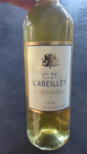 Bordeaux Sauternes Clos L'Abeilley Le Prestige Laron 2019