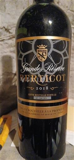 Burdeos Bordeaux Bervicot Grande Réserve 2018