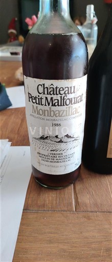 Lounais-Ranska Monbazillac Château Petit Malfourat 1986