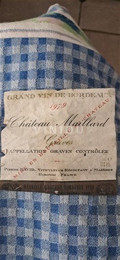 Viinit Rouge sec Château Maillard 1979 Ranska Bordeaux Graves AOC