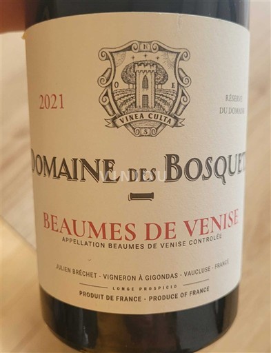 Thung lũng Rhône Beaumes de Venise Domaine S Bosquets Réserve du Domaine 2021