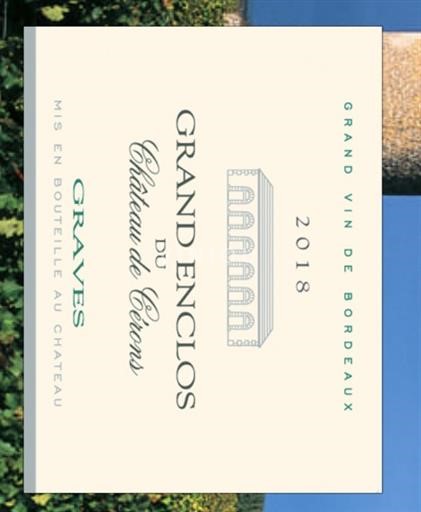 Viinit Rouge sec Grand Enclos Château Cérons 2018 Ranska Bordeaux Graves AOC