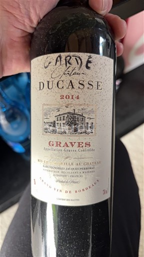 Viinit Rouge sec Château Cardé Ducasse 2014 Ranska Bordeaux Graves AOC