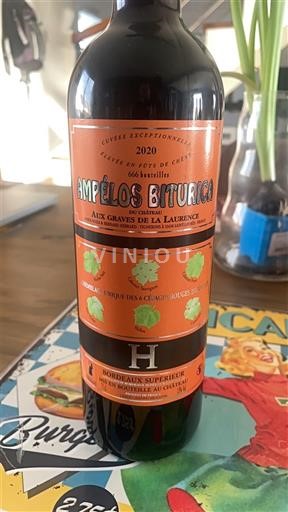 Burdeos Bordeaux superior Aux Graves de la Laurence Ampélos Biturica 2020