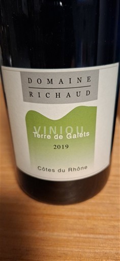 Rhônedalen Côtes du Rhône Domaine Richaud Terre de Galets 2019