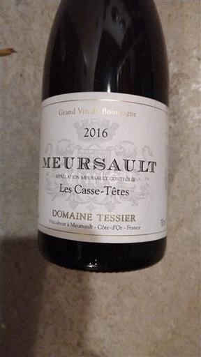 Burgundy Meursault Domaine Tessier Les Casse-Têtes 2016
