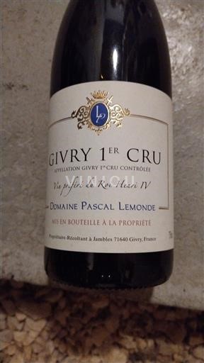 Borgoña Givry Premier Cru Domaine Pascal Lemonde 2022