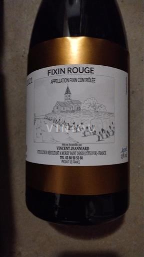 Vinos Rouge sec Vincent Jeanniard 2021 Francia Borgoña Fixin AOC
