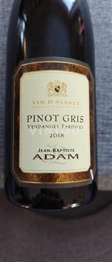 Alsace Vendanges Tardives Jean-Baptiste Adam Vendanges Tardives 2018