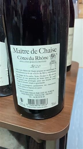 Rhônedalen Côtes du Rhône Maître de Chaise 2020