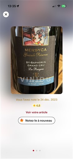 Vaud Không được chỉ định Domaine Daley Mersyca Grande Réserve Grand cru 2019