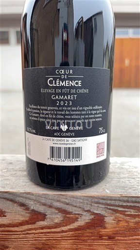 Geneva Not Specified La Cave de Genève Cœur de Clémence Élevage en Fût de Chêne Gamaret 2023