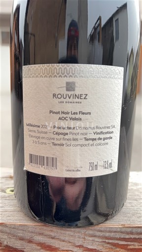 Valais Không được chỉ định Domaine Domaines Rouvinez Pinot Noir Les Fleurs 2021
