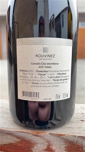 Valais Không được chỉ định Domaine Domaines Rouvinez Cornalin Clos Montibeux 2022